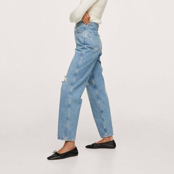 Mango High-Rise Tapered Jeans New - Picture 5 of 8